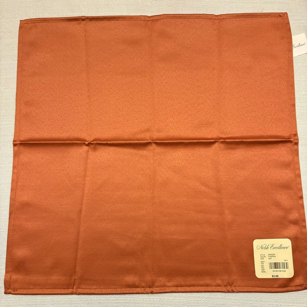 14 Noble Excellence Pumpkin Dinner Napkins 18x18 Cloth Fall Table Linens
